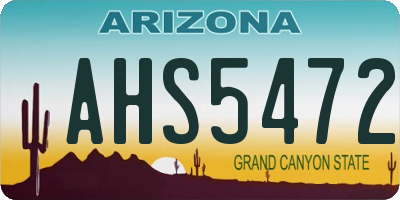 AZ license plate AHS5472