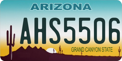AZ license plate AHS5506