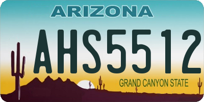 AZ license plate AHS5512