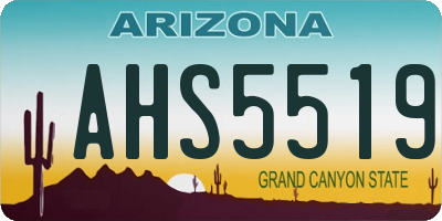 AZ license plate AHS5519