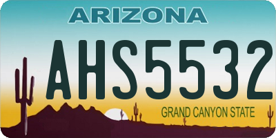 AZ license plate AHS5532