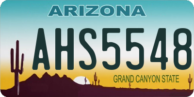 AZ license plate AHS5548
