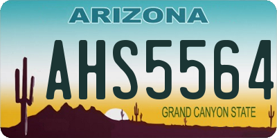 AZ license plate AHS5564
