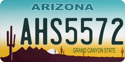 AZ license plate AHS5572