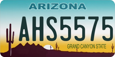 AZ license plate AHS5575