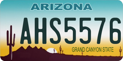 AZ license plate AHS5576