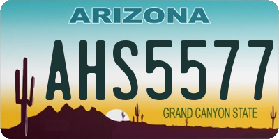 AZ license plate AHS5577