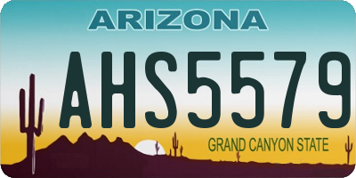 AZ license plate AHS5579