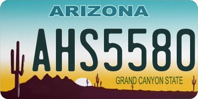 AZ license plate AHS5580