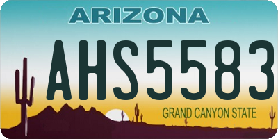 AZ license plate AHS5583