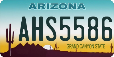 AZ license plate AHS5586
