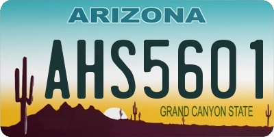 AZ license plate AHS5601