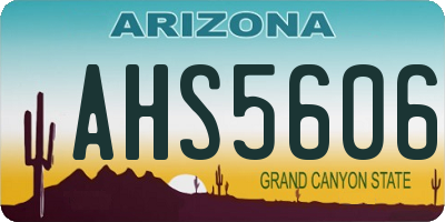 AZ license plate AHS5606