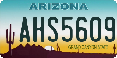 AZ license plate AHS5609