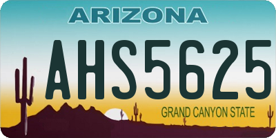 AZ license plate AHS5625