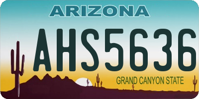 AZ license plate AHS5636