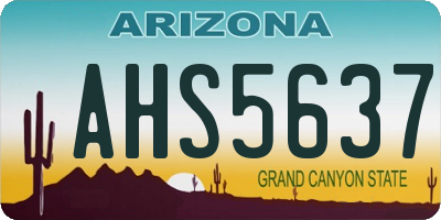 AZ license plate AHS5637