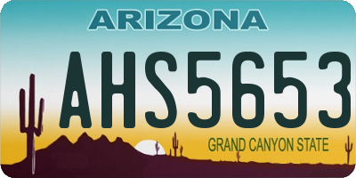 AZ license plate AHS5653