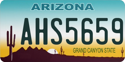AZ license plate AHS5659