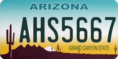 AZ license plate AHS5667