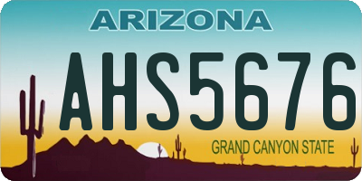 AZ license plate AHS5676