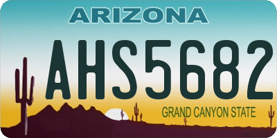 AZ license plate AHS5682