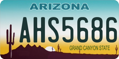 AZ license plate AHS5686