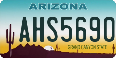 AZ license plate AHS5690