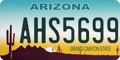 AZ license plate AHS5699