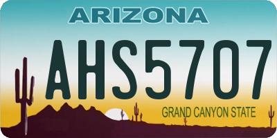 AZ license plate AHS5707