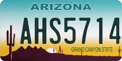 AZ license plate AHS5714