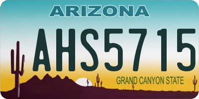 AZ license plate AHS5715