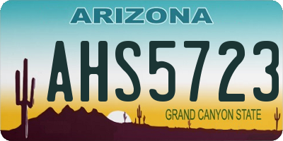 AZ license plate AHS5723