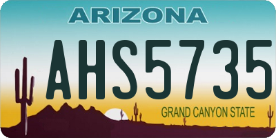 AZ license plate AHS5735