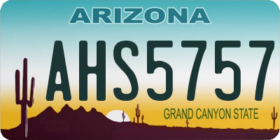 AZ license plate AHS5757