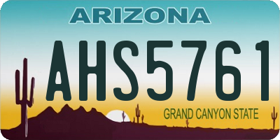 AZ license plate AHS5761
