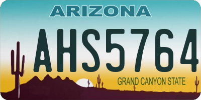 AZ license plate AHS5764