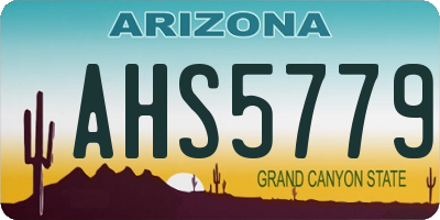 AZ license plate AHS5779