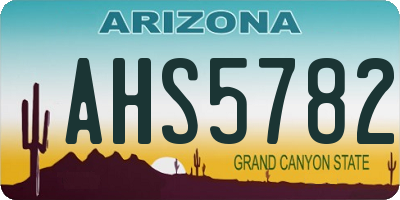 AZ license plate AHS5782