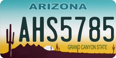 AZ license plate AHS5785