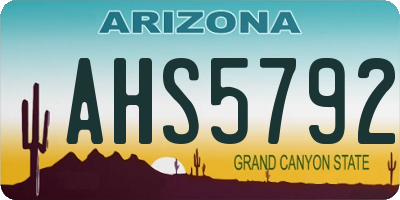 AZ license plate AHS5792