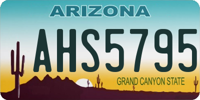 AZ license plate AHS5795