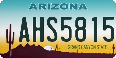 AZ license plate AHS5815