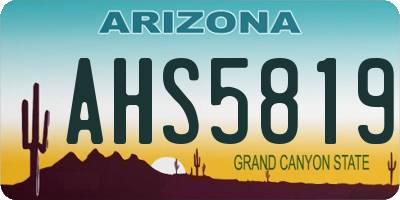 AZ license plate AHS5819