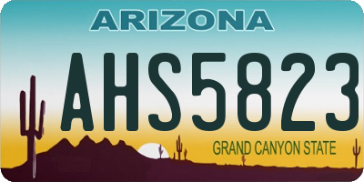 AZ license plate AHS5823