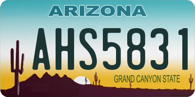 AZ license plate AHS5831