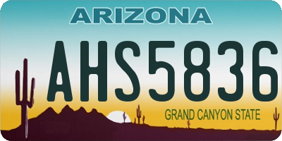 AZ license plate AHS5836