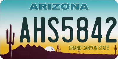 AZ license plate AHS5842