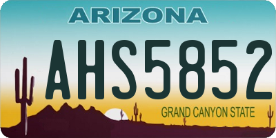 AZ license plate AHS5852