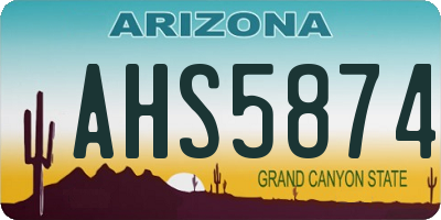 AZ license plate AHS5874